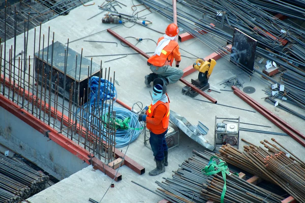 Industrial motor for concrete mixer and vibrator equipment on construction site
